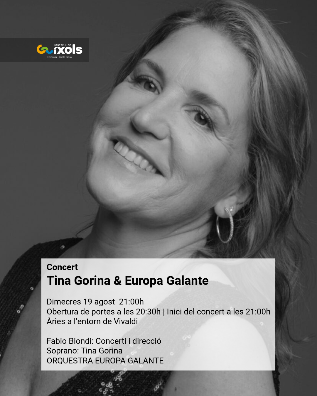 La soprano Tina Gorina i l'orquestra Europa Galante actuen al Monestir dins del Porta Ferrada