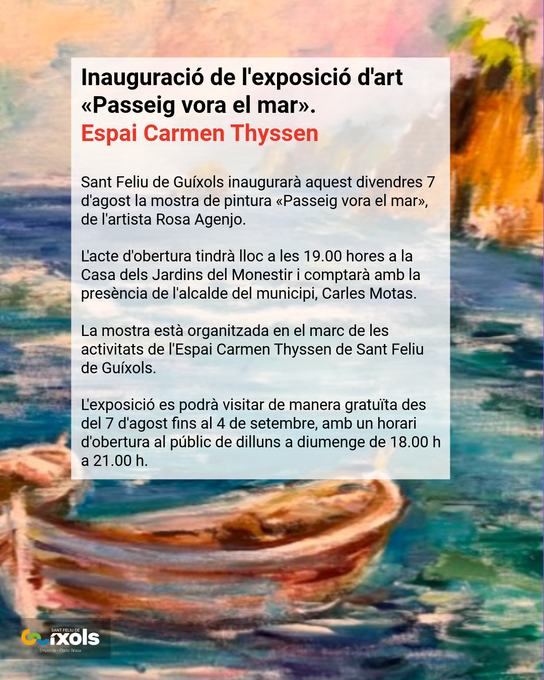 Inauguració de l'Exposició de Rosa Agenjo a l'Espai Carmen Thyssen