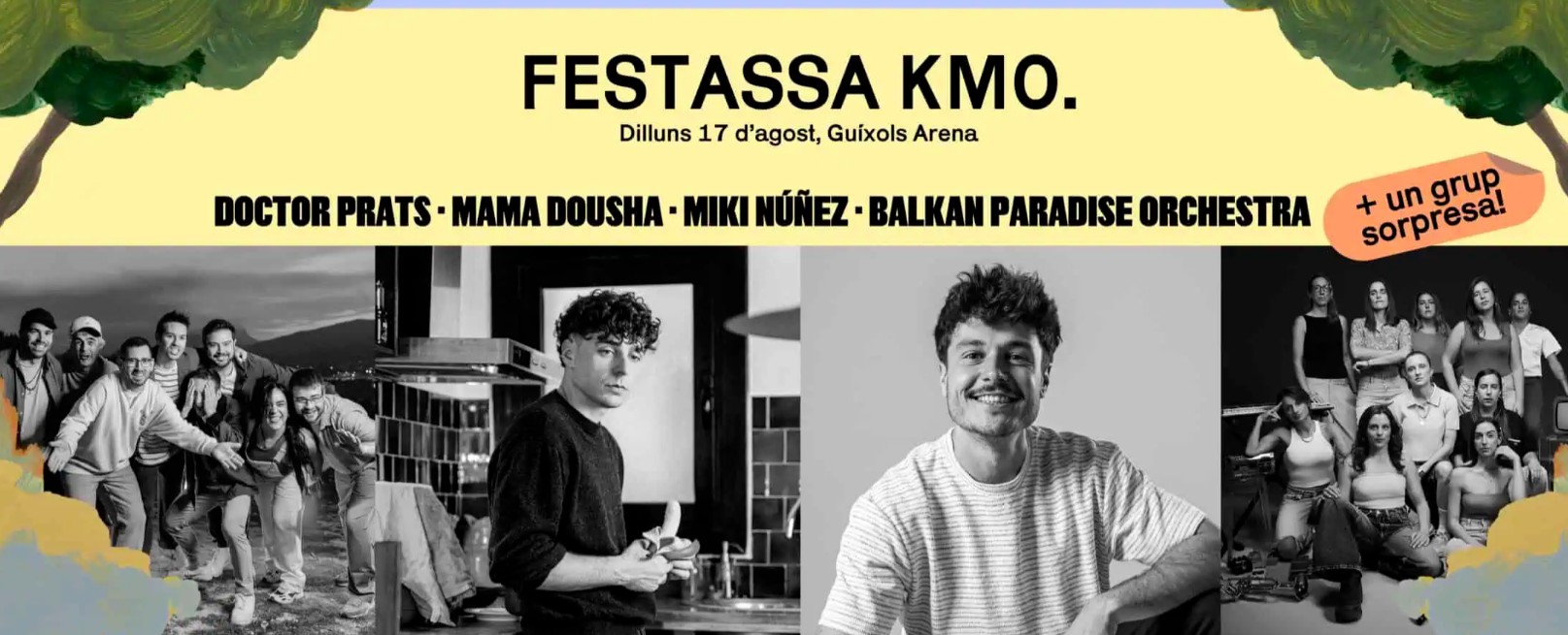 Miki Núñez, Doctor Prats, Mama Dousha, Balkan Paradise Orchesta i un convidat sorpresa, dilluns 17 a Sant Feliu de Guíxols
