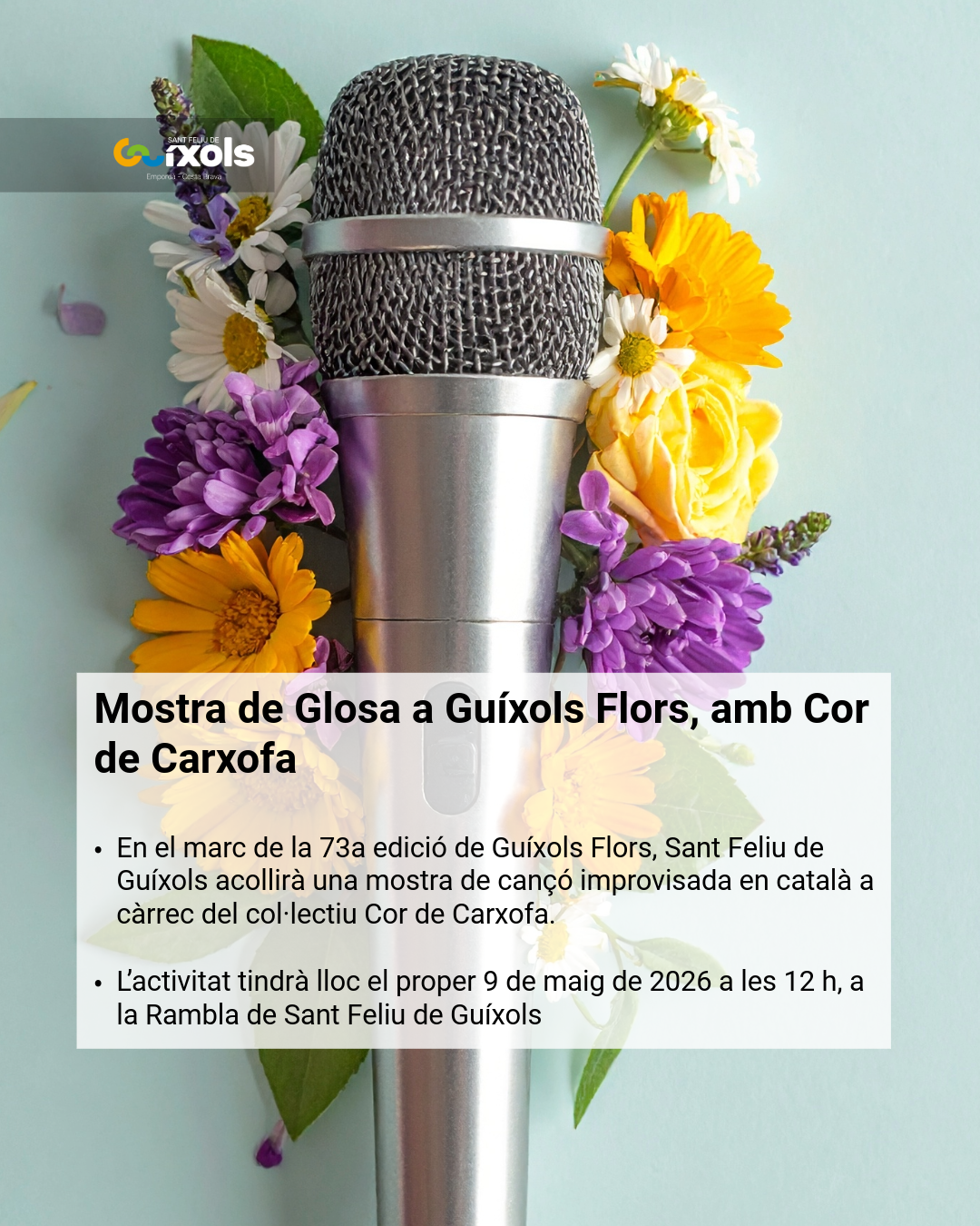 Mostra de glosa a Guíxols Flors amb Cor de Carxofa