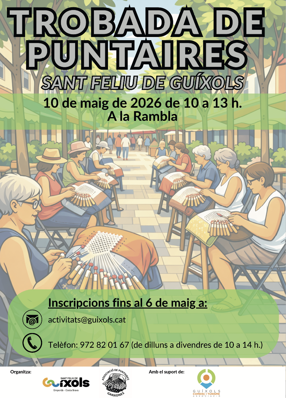 Sant Feliu de Guíxols acollirà una trobada de puntaires el proper 10 de maig
